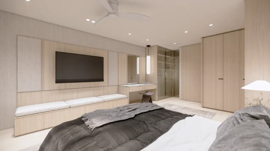 Master Bedroom 2 with a full wardrobe wall and front glazing
