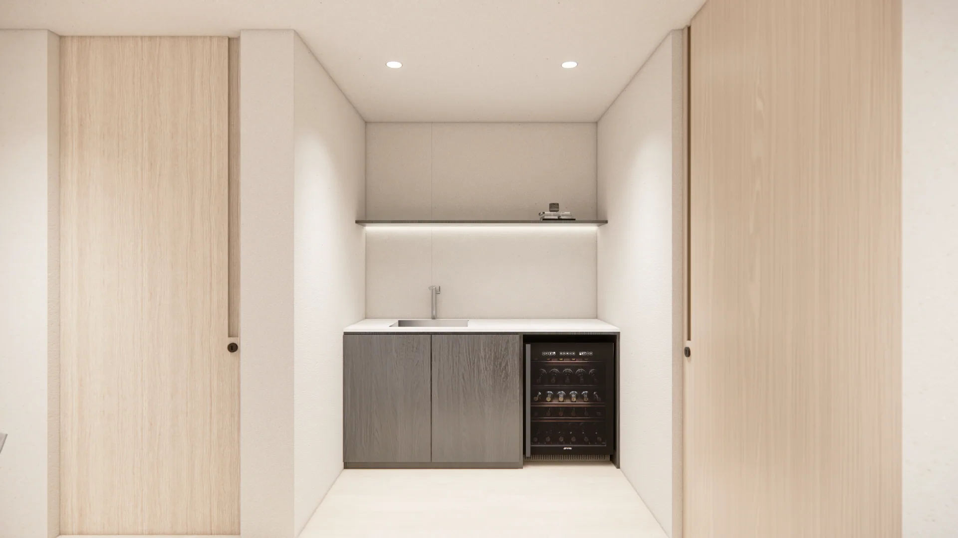 Bar nook with wine fridge